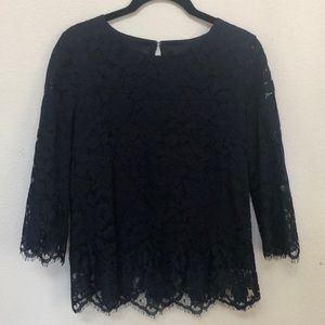 Banana Republic Navy Blue Lace Top